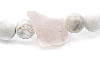 Howlite raw natural stone bracelet close up