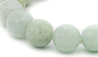 Burmese jade 14mm natural stone bracelet close up