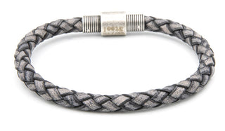 Smoky leather pipe bracelet