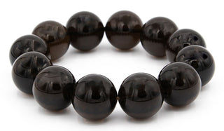Alt= Dark Smoky Quartz Natural Gemstone Bracelet 20mm