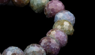 Luxury Faceted Ruby & Sapphire Natural Gemstone Bracelet close up