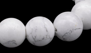 14mm Howlite Gloss Natural Gemstone Bracelet close up