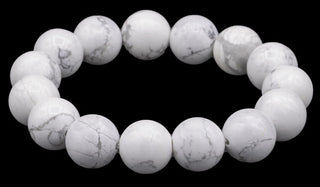 14mm Howlite Gloss Natural Gemstone Bracelet