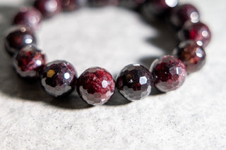 Luxury Faceted Garnet Natural Gemstone Bracelet