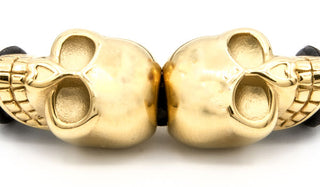 Double Skull Leather Bracelet