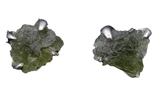 Sterling Silver Moldavite Stud Earrings