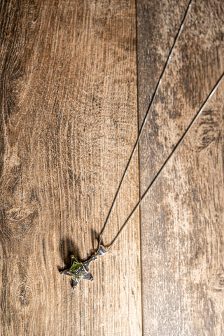 Sterling Silver Star-Shaped Spiritual Moldavite Necklace