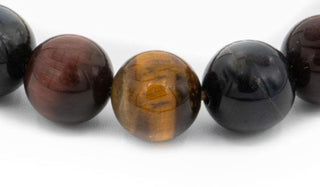 Multi color tigers eye natural stone bracelet close up