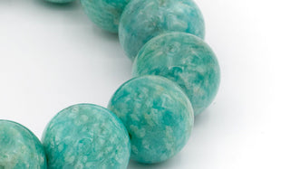 Alt= Amazonite Beads close up.