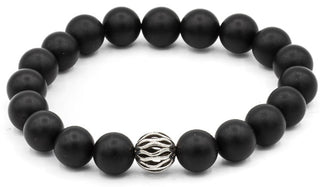 Matte Onyx Abacus Natural Gemstone Bracelet.