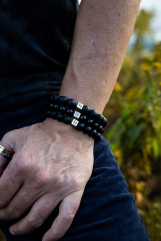 Onyx Natural Gemstone Centerpiece Bracelet