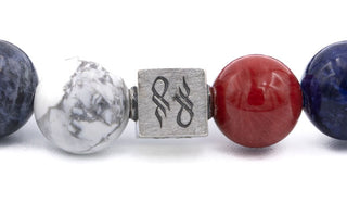 New York Rangers Inspired Sterling Silver Natural Gemstone Bracelet