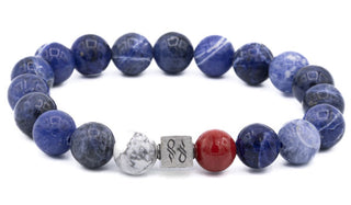 New York Rangers Inspired Sterling Silver Natural Gemstone Bracelet