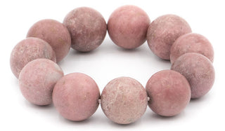 Alt= Rhodonite 18mm Gemstone Bracelet.