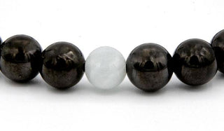 Shungite and Jade natural stone bracelet close up