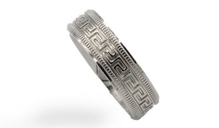 The Beckett Ring Silver Greek Key ring