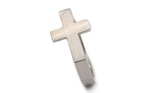 Silver cross ring