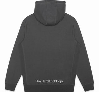 A Vodka A Day Keeps The Wrinkles Away Organic SUPIMA Cotton Dark Grey Hoodie White Script