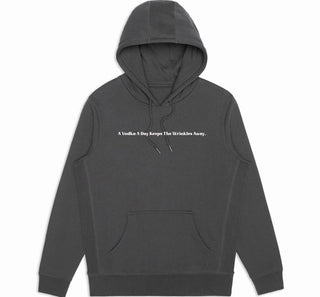A Vodka A Day Keeps The Wrinkles Away SUPIMA Cotton Dark Grey Hoodie
