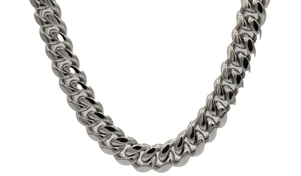 Stainless Steel Faceted Cuban Curb Chain Necklace