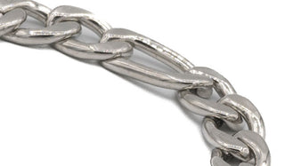 Silver Figaro Bracelet close up