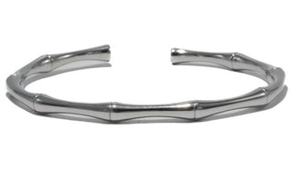 Silver Stainless Steel Bamboo Cuff