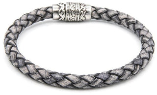 Charcoal colored leather magnetic bracelet