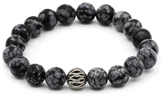 Snowflake Obsidian Balinese Gemstone Bracelet.
