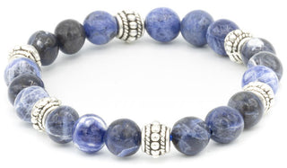 Sterling Silver Sodalite Balinese Gemstone Bracelet.
