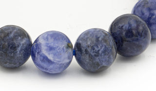 Sodalite 10mm gloss natural stone bracelet close up