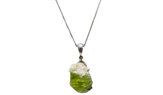 Sterling Silver Oval-Shaped Raw Adjustable Peridot Necklace.jpg