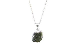 Sterling Silver Adjustable Square Moldavite Necklace