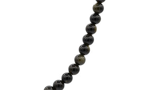 Sterling Silver Mini Golden Sheen Obsidian Natural Gemstone Necklace close up