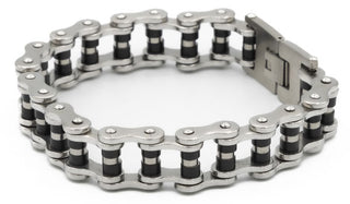 The Arvid Stainless Steel Bracelet Silver & Black