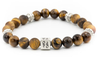 Sterling Silver Tigers Eye Gloss & Matte Balinese Natural Gemstone Bracelet