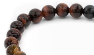 Tri color tigers eye natural stone bracelet close up