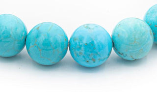 Turquoise howlite natural stone bracelet close up
