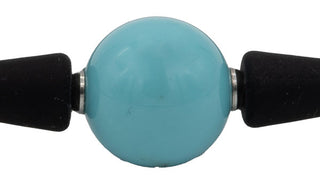 Sterling Silver Turquoise Gemstone Rubber Bracelet