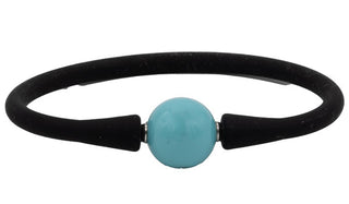Sterling Silver Turquoise Gemstone Rubber Bracelet