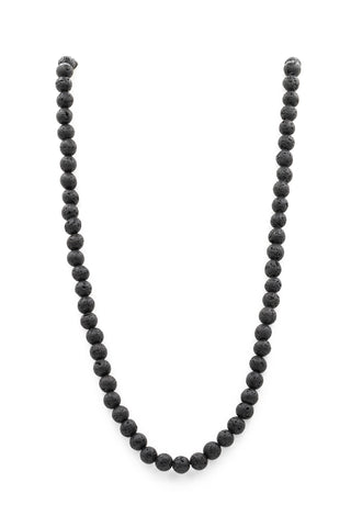 <img src=" blk-lava-NSB-neck-8mm,10mm-30'' '' alt=" Men's Black Lava Stone Essential Oil Diffuser Necklace 30'' Hnadcrafted 8mm, 10mm Size Stones">