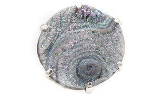 925 Blue Chalcedony Drusy Stone Adjustable Ring second img