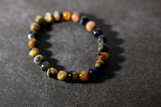 Luxury Faceted Mixed Tigers Eye Natural Gemstone Bracelet