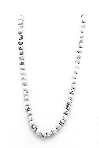 <img src="howlite-NSB-neck-8mm, 10mm-30'' ' alt=" Howlite Natural Stone Necklace- 8mm-10mm 30'' ''>