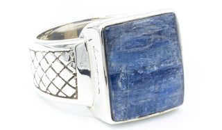 Men's Sterling Silver Kyanite Gemstone Signet Ring