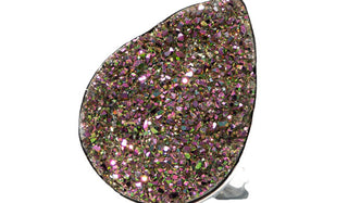 Sterling Silver Pink Chalcedony Drusy Adjustable Ring