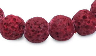 red lava natural stone bracelet close up img