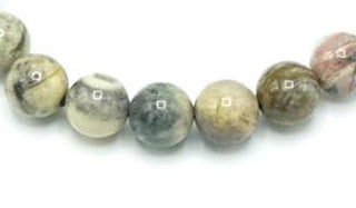silver leaf jasper 6mm natural stone bracelet close up photo