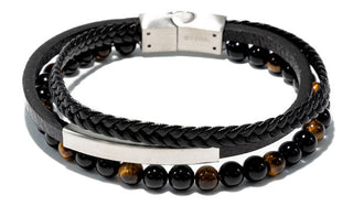 Tigers Eye Natural Gemstone Triple Stack Bracelet