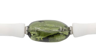 Sterling Silver Moldavite Gloss Rubber Bracelet