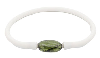 Sterling Silver Moldavite Gloss Rubber Bracelet